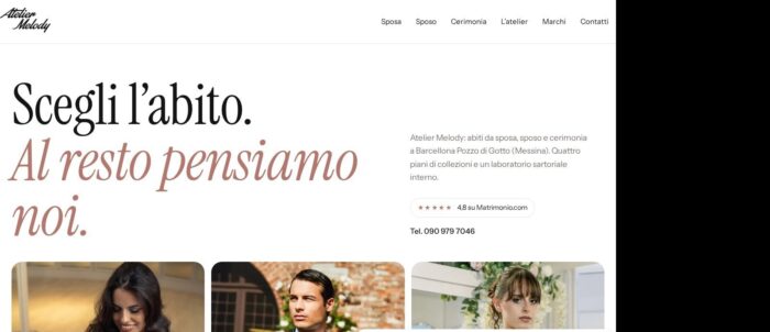 Sito web Atelier Melody realizzato da Bakaroo
