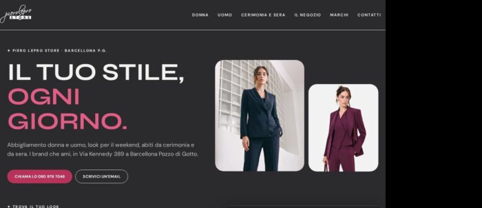 Sito web Piero Lepro Store realizzato da Bakaroo